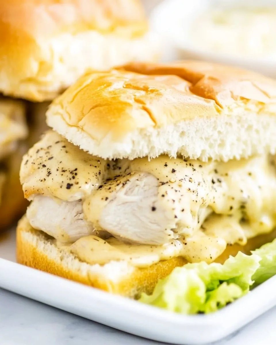Delicious Ranch Chicken and Swiss Sliders shot