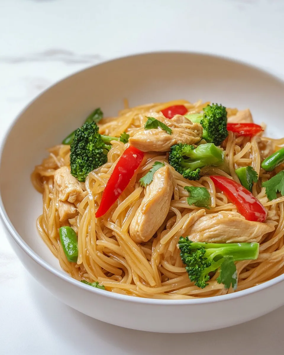 Quick Rice Noodle Chicken Stir-Fry image