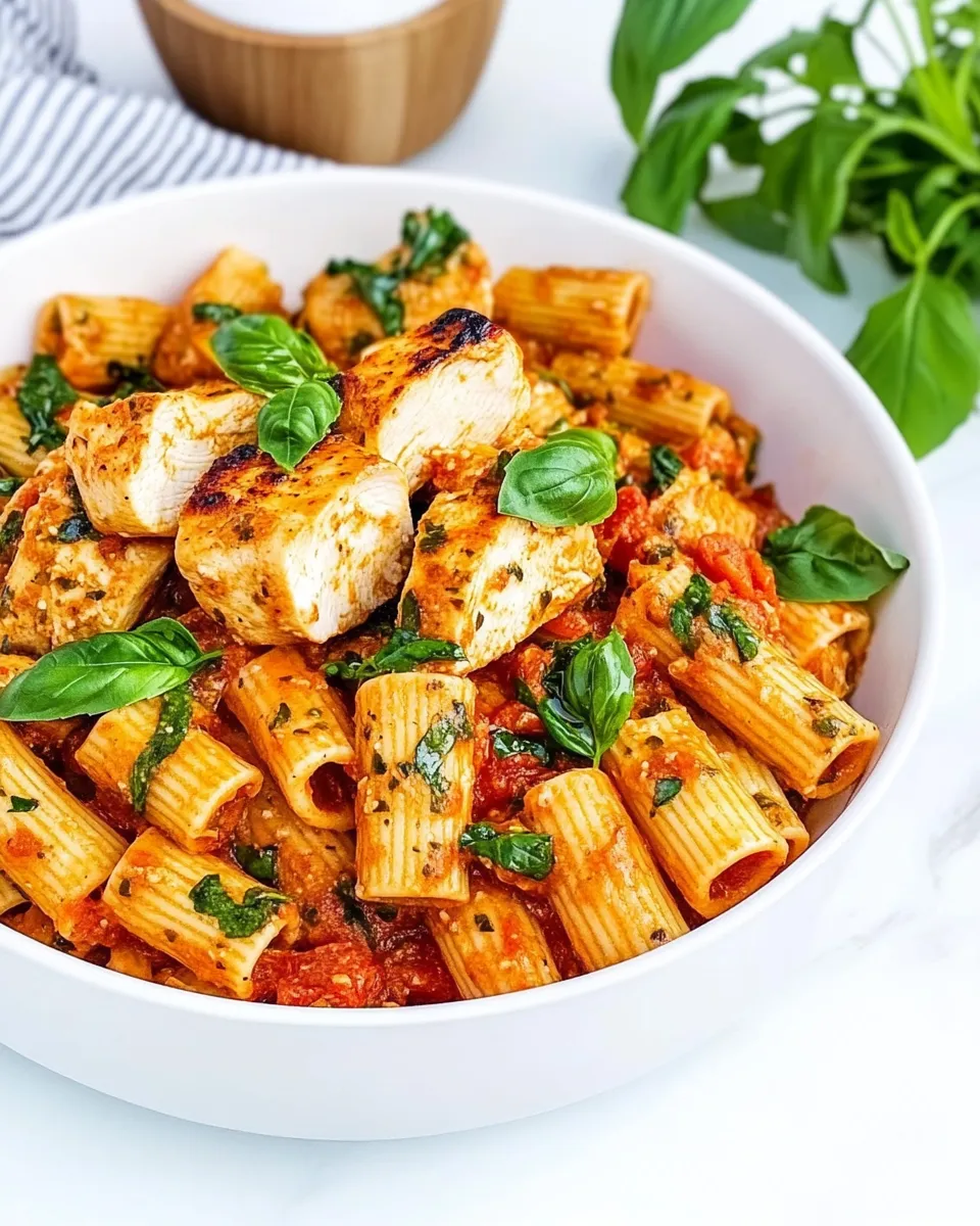 Easy Rigatoni Arrabbiata with Chicken recipe photo