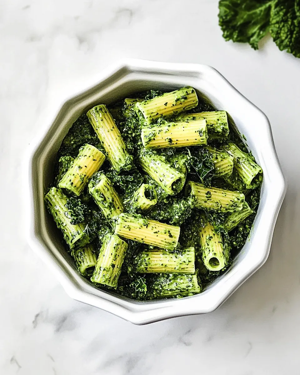 Healthy Rigatoni with Easy Kale Sauce dish photo
