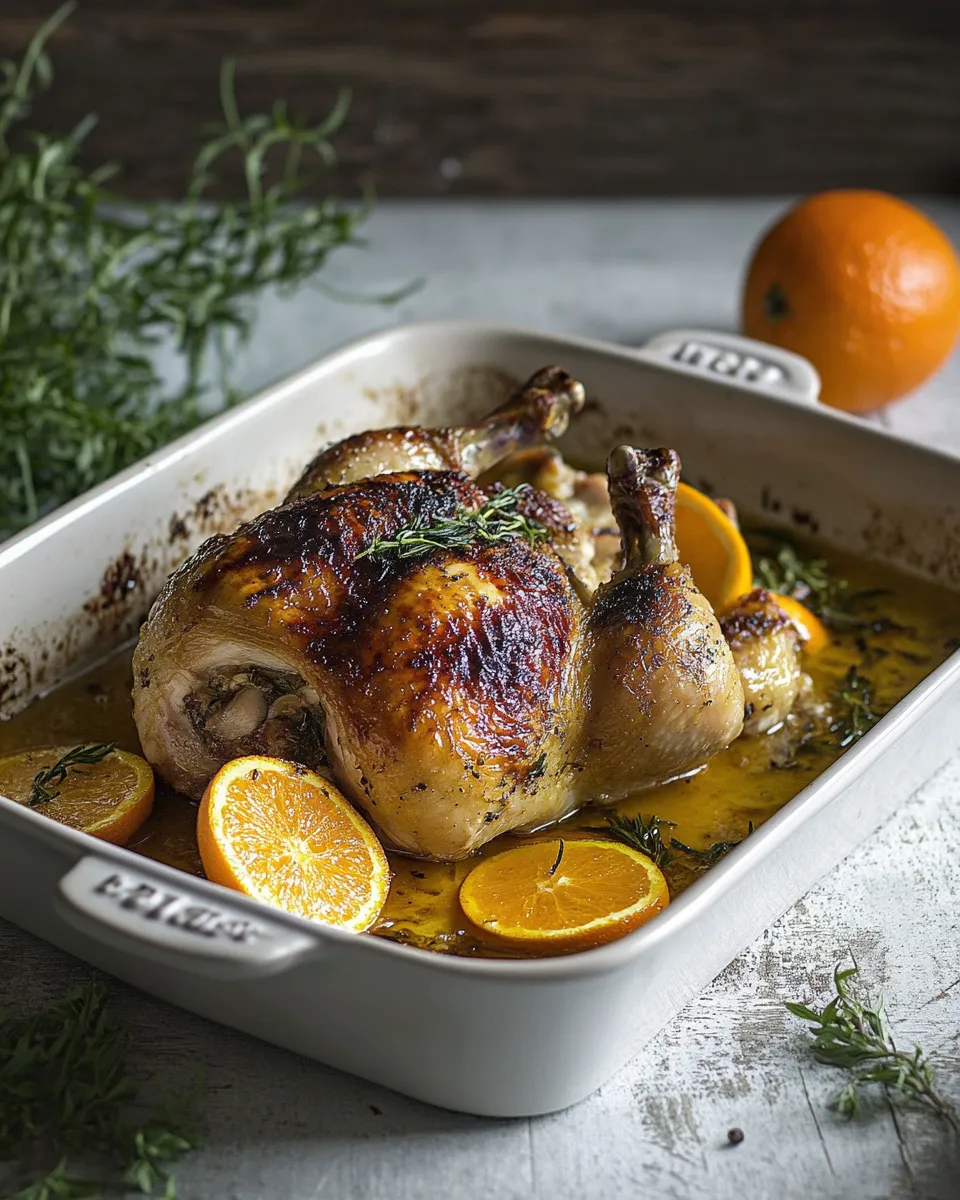 Easy Roast chicken with orange & ginger food shot
