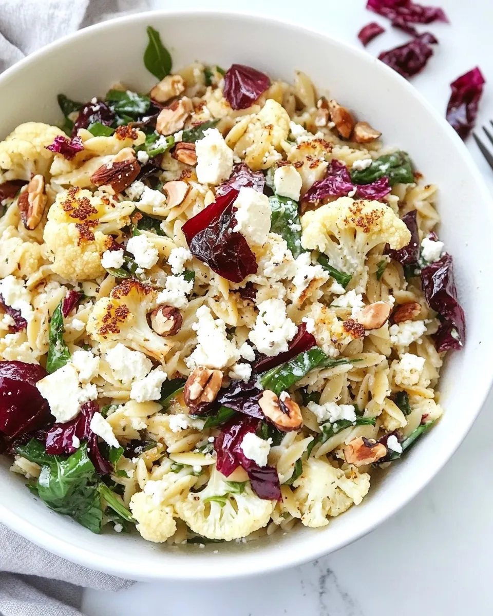 Perfect Roasted Cauliflower, Feta, and Orzo Salad dish photo