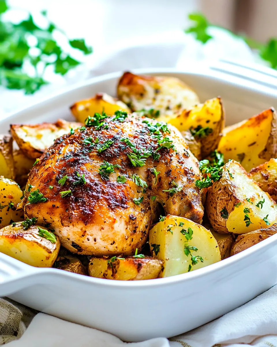 Easy Roasted Chicken and Potatoes food shot