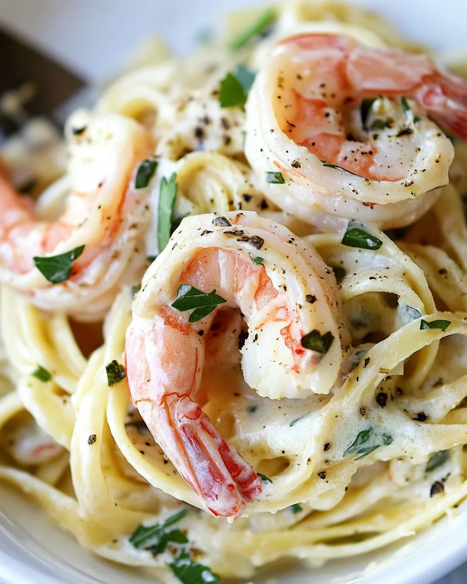 Delicious Roasted Shrimp Fettuccine Alfredo image