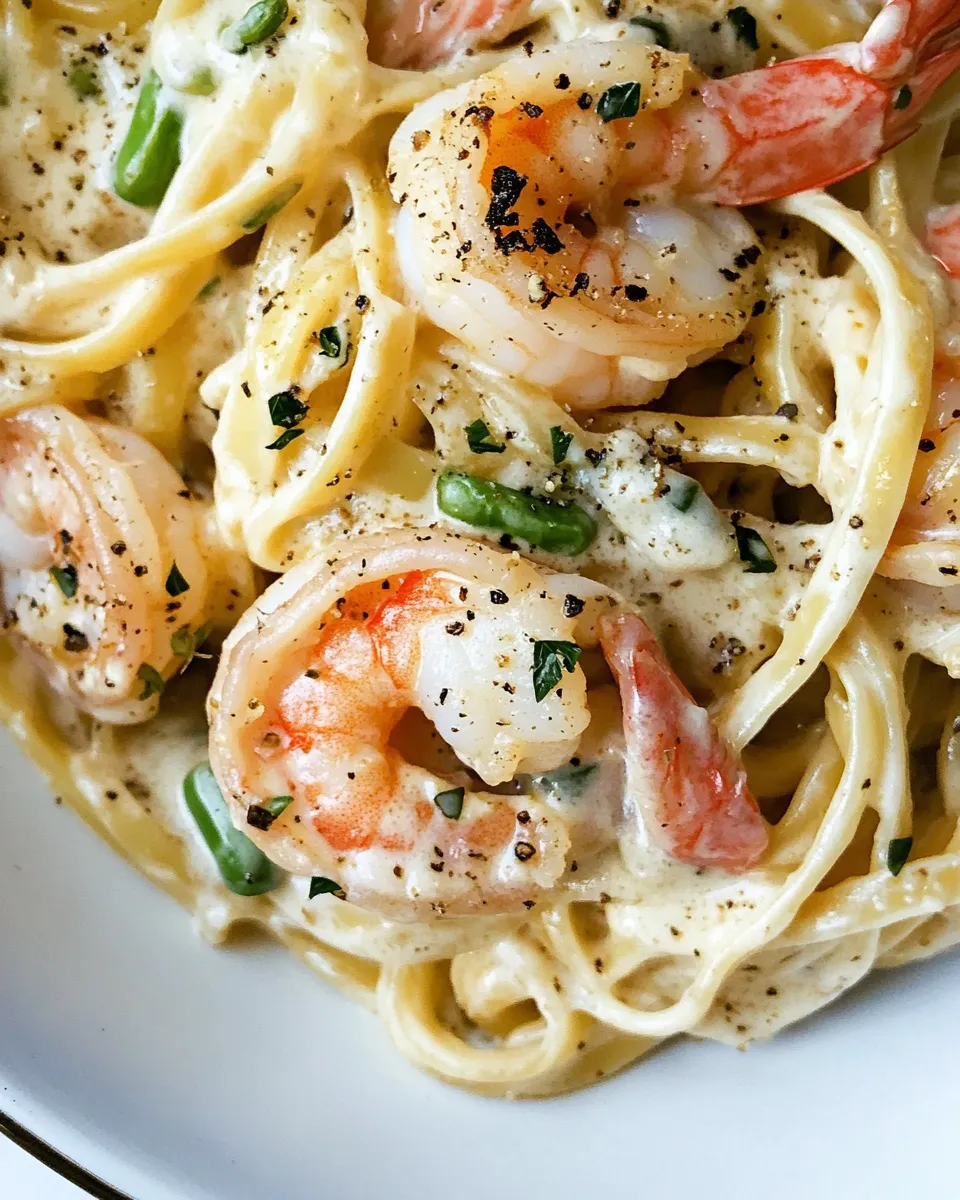 Tasty Roasted Shrimp Fettuccine Alfredo shot