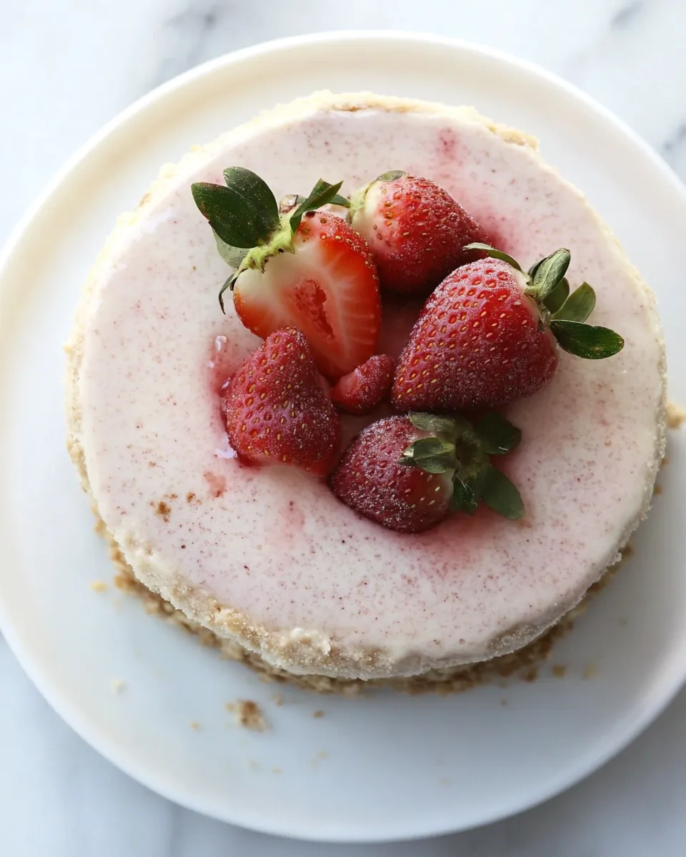 Easy Roasted Strawberry Greek Yogurt Cheesecake recipe photo