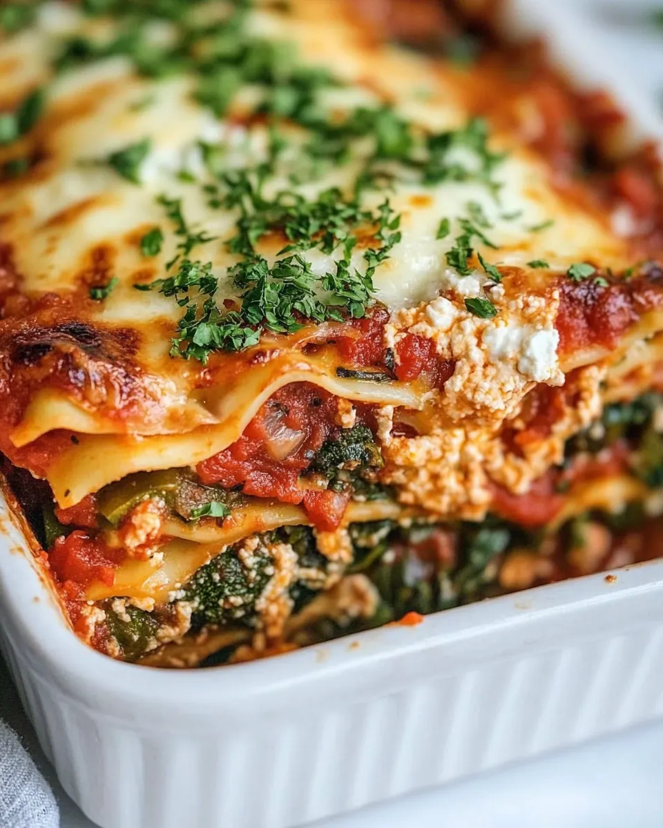 Amazing Roasted Vegetable Lasagna with Burrata. recipe photo