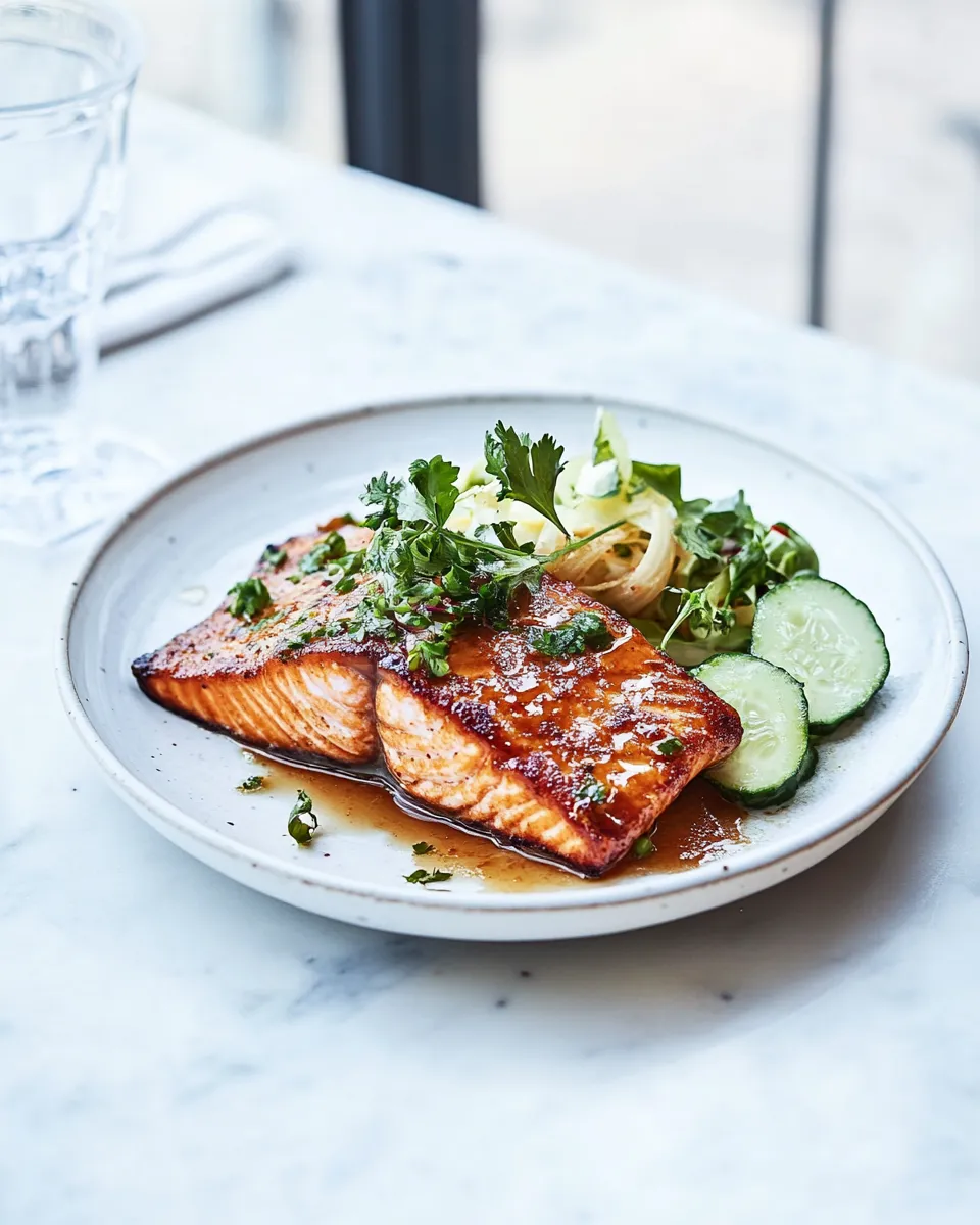 Easy Roasted salmon with a miso & orange glaze food shot