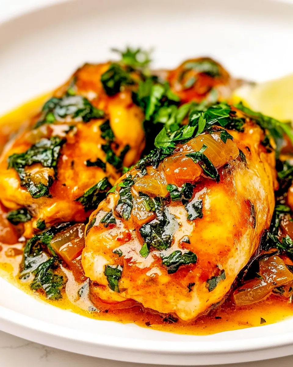 Easy Saffron Chicken with Parsley and Lemon food shot