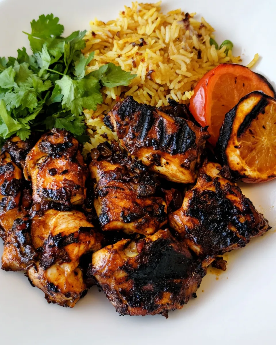 Tasty Saffron Lemon Chicken with Persian Saffron Rice shot