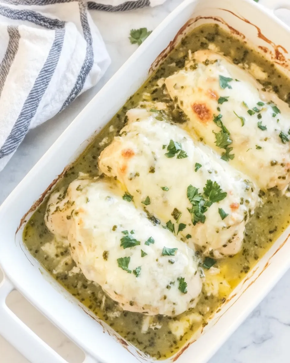 Delicious Salsa Verde Chicken Bake plate image