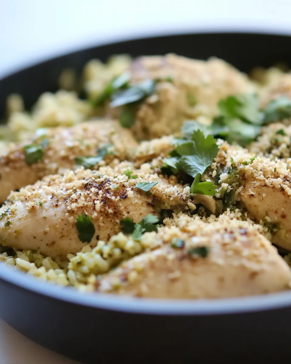 Easy Salsa Verde Chicken & Rice Skillet photo