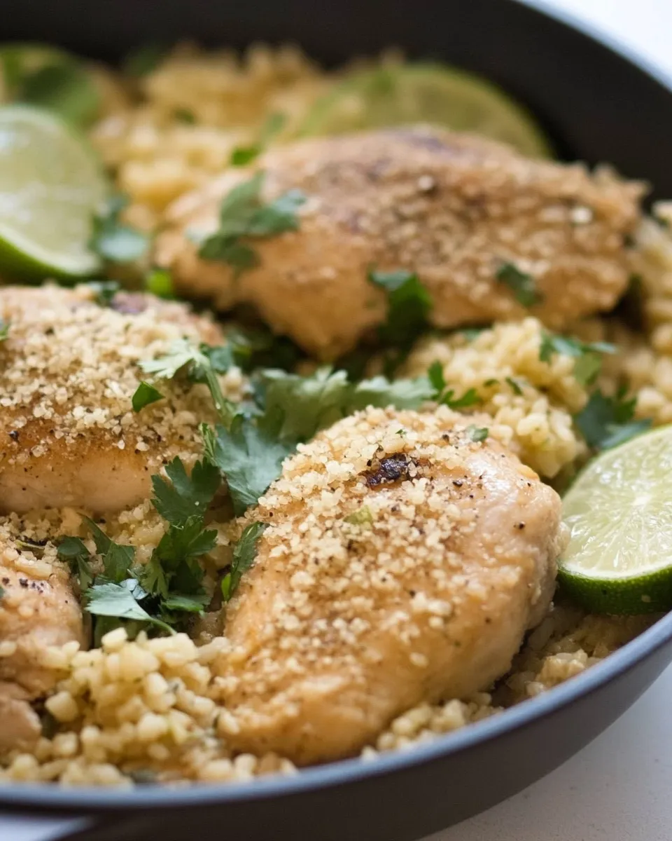 Quick Salsa Verde Chicken & Rice Skillet recipe photo