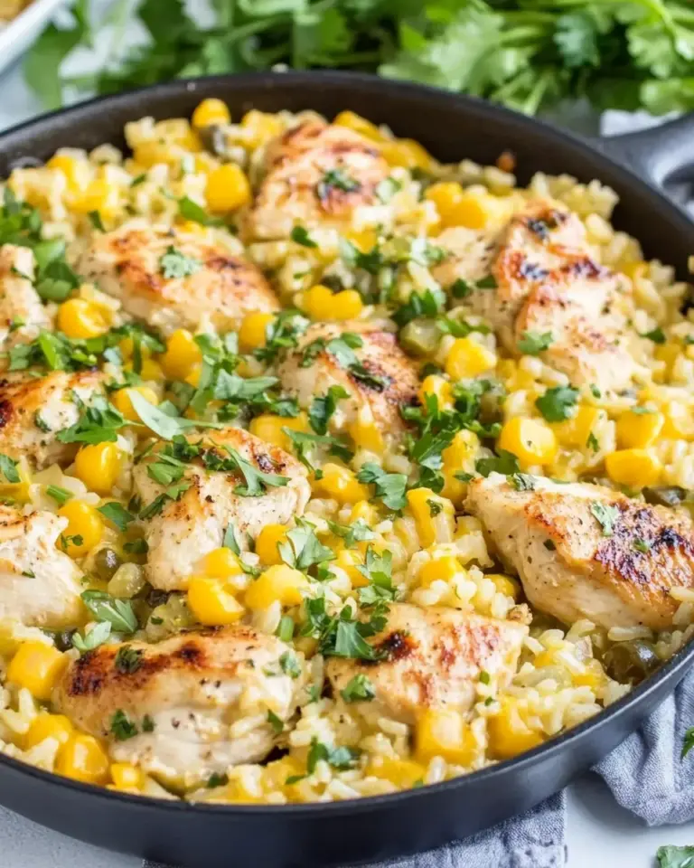 Easy Salsa Verde Chicken and Rice Skillet photo