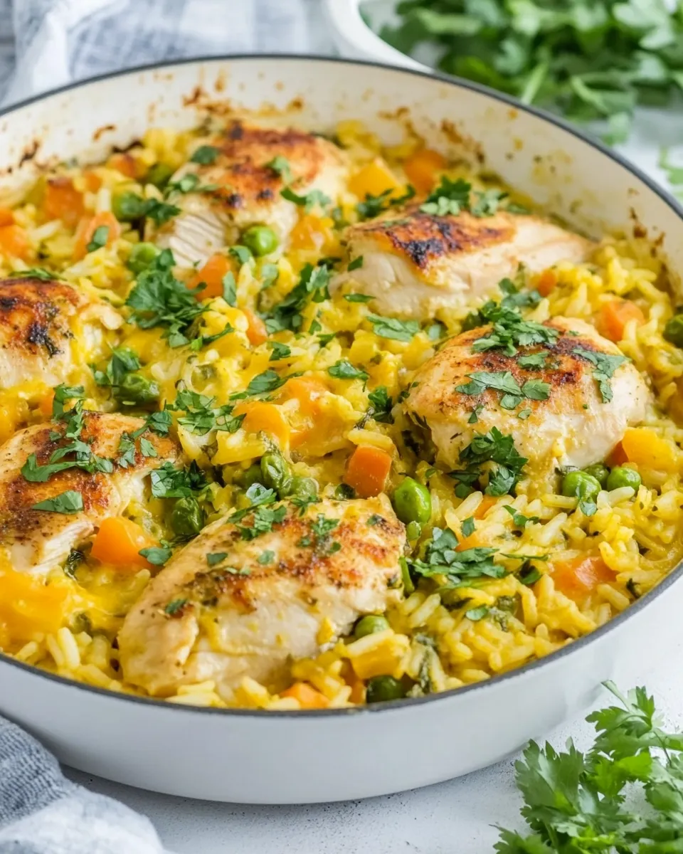 Delicious Salsa Verde Chicken and Rice Skillet image