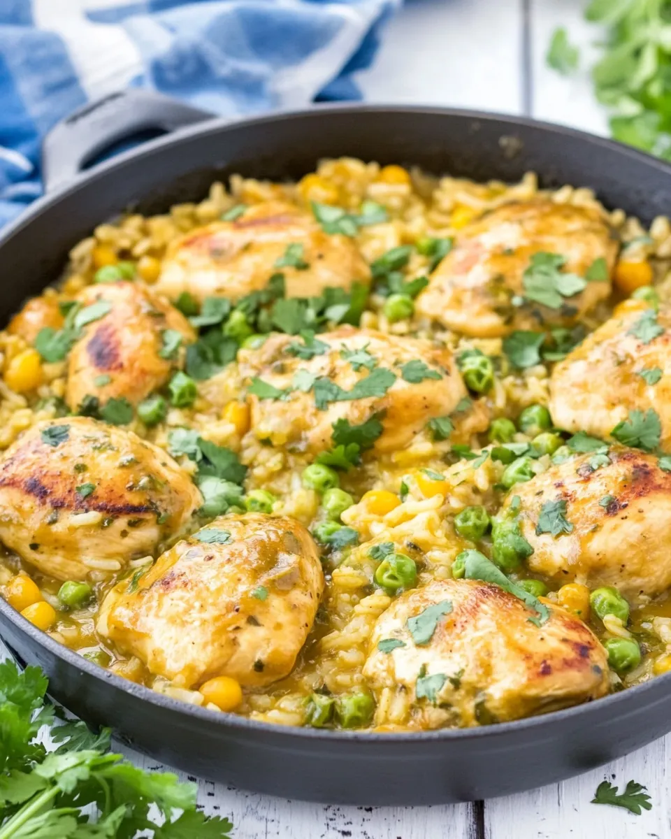 Quick Salsa Verde Chicken and Rice Skillet recipe photo