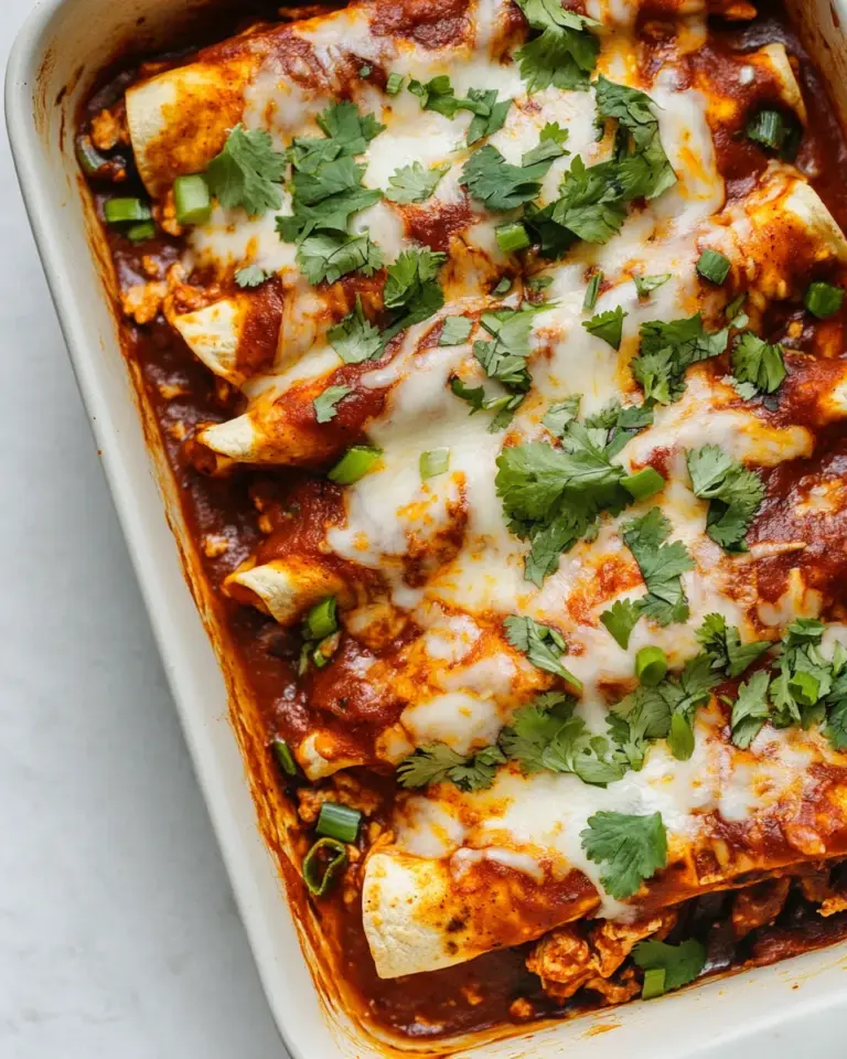Homemade Saucy Chipotle Chicken Skillet Enchiladas. recipe photo