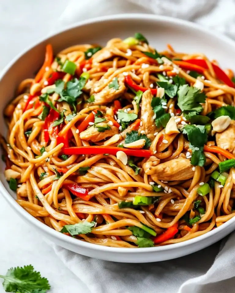Homemade Saucy Peanut Noodles with Chicken recipe photo