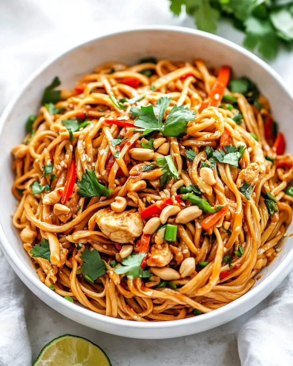 Easy Saucy Peanut Noodles with Chicken dish photo