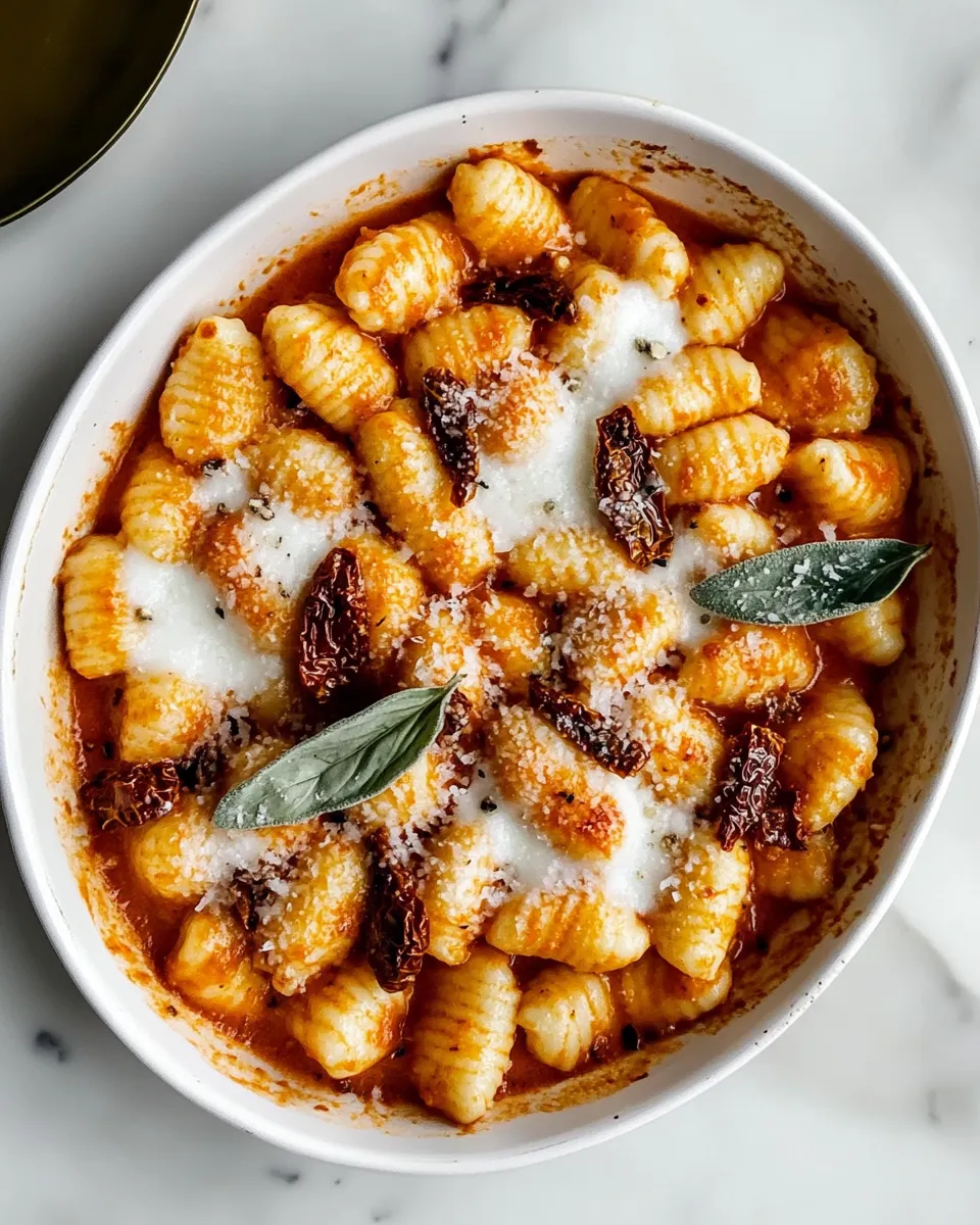 Homemade Saucy Sun Dried Tomato Gnocchi. food shot