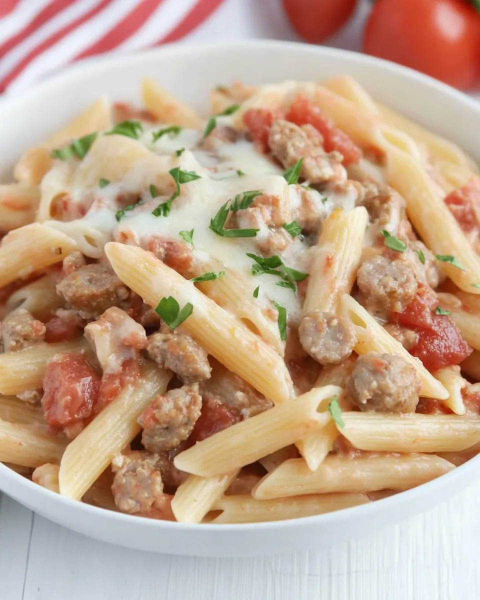 Classic Sausage Penne Pasta dish photo