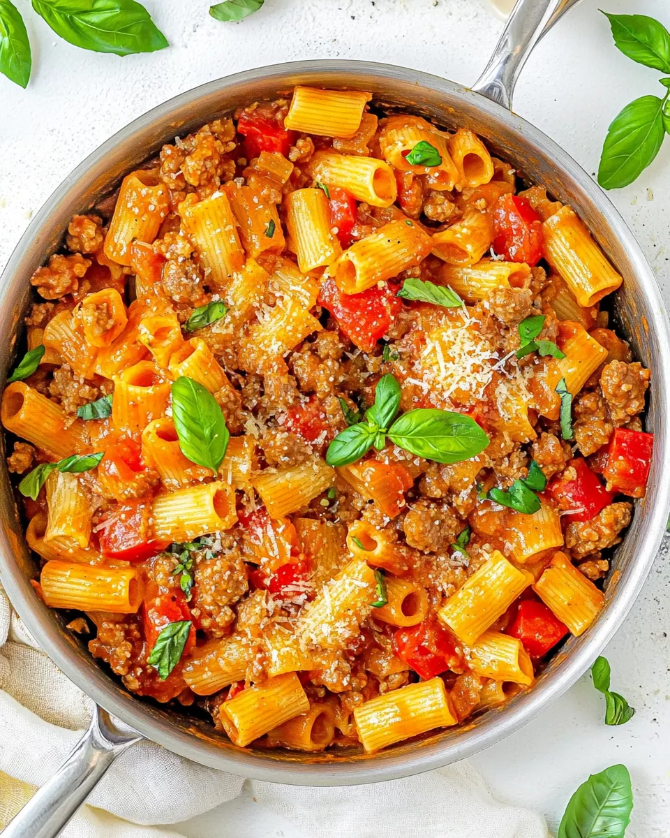 Easy Sausage Rigatoni Pasta Skillet photo