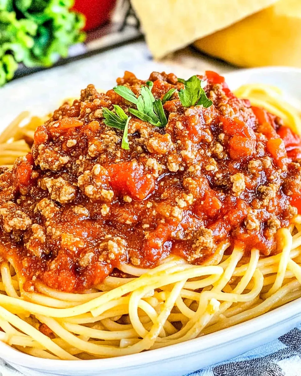 Classic School Cafeteria Spaghetti & Meat Sauce image