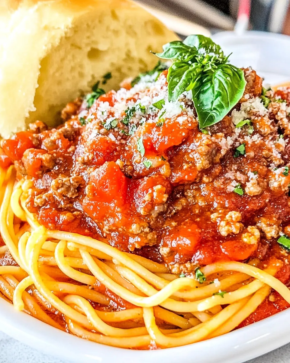 Delicious School Cafeteria Spaghetti & Meat Sauce recipe photo