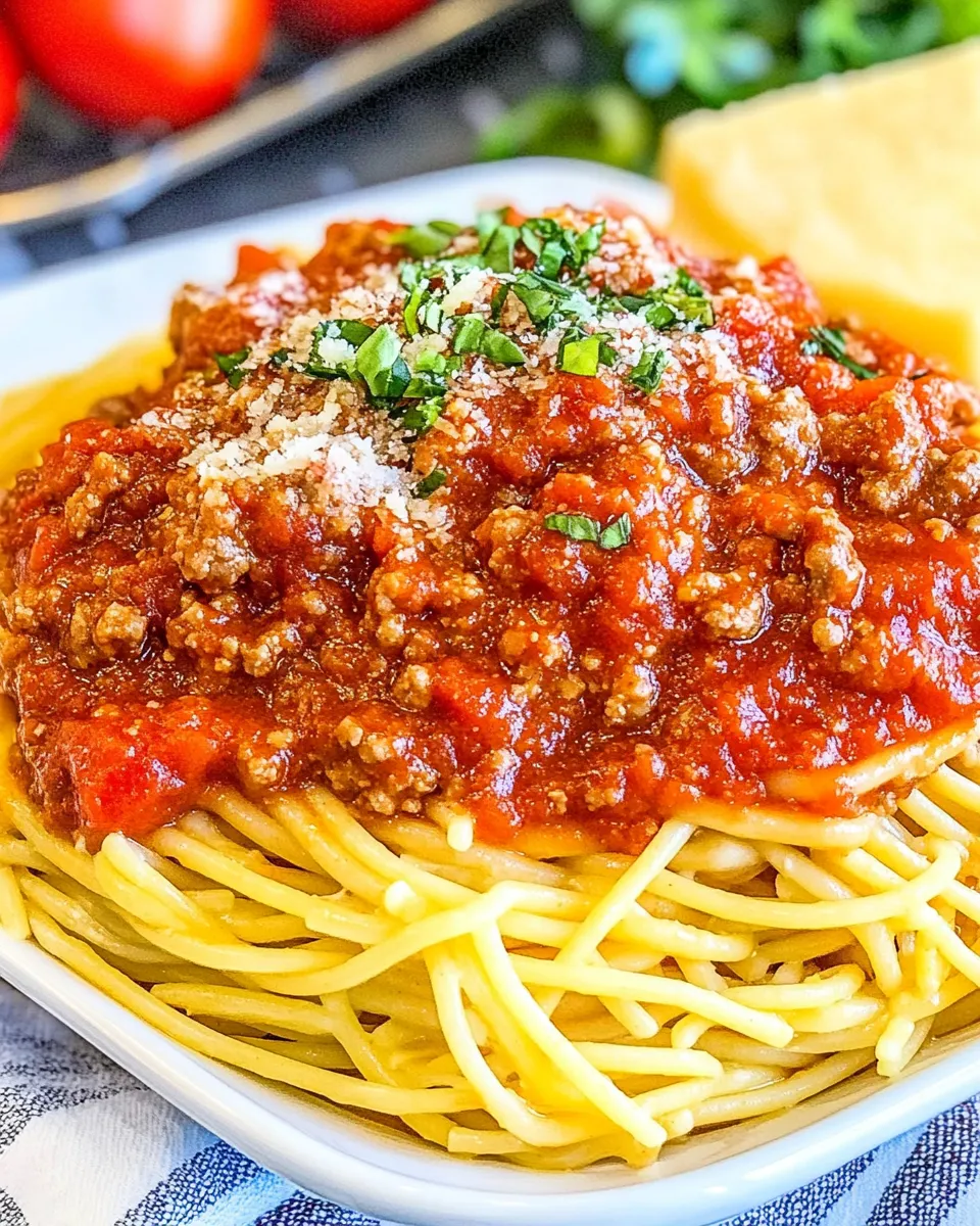 Quick School Cafeteria Spaghetti & Meat Sauce shot