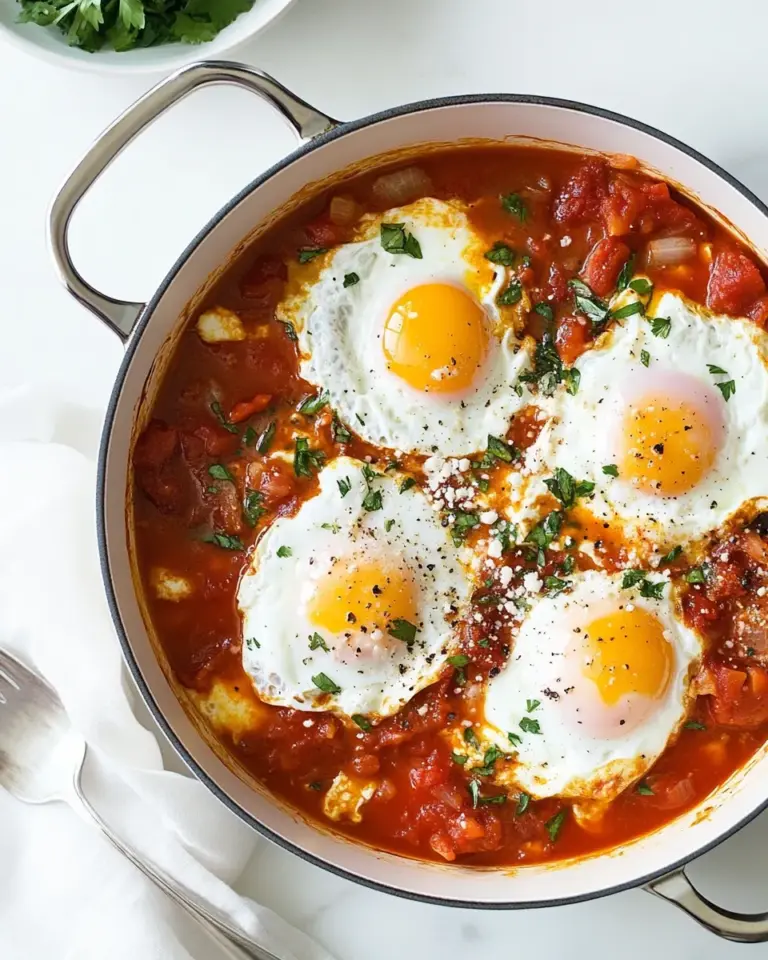 Homemade Shakshouka (Poached Eggs in Spicy Tomato Sauce) recipe photo