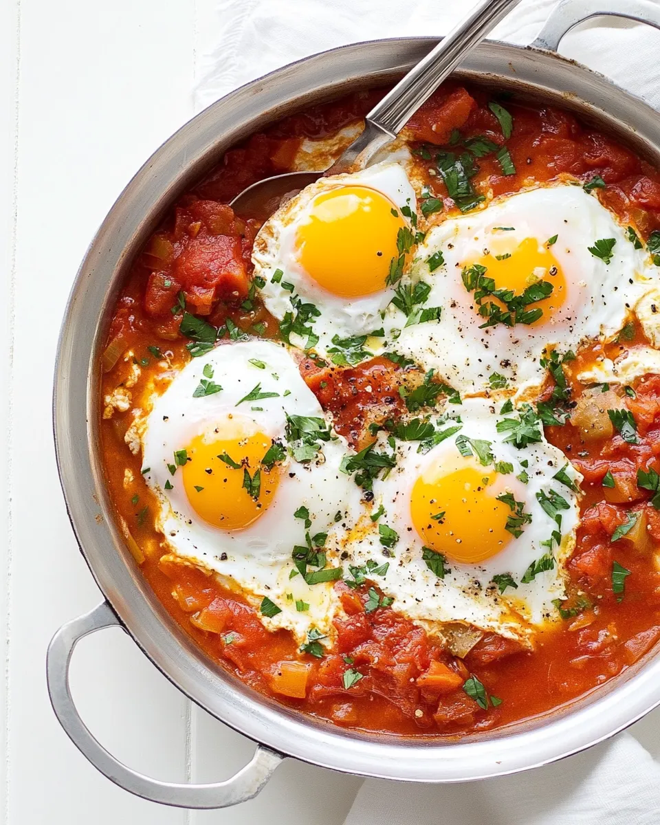 Classic Shakshouka (Poached Eggs in Spicy Tomato Sauce) dish photo