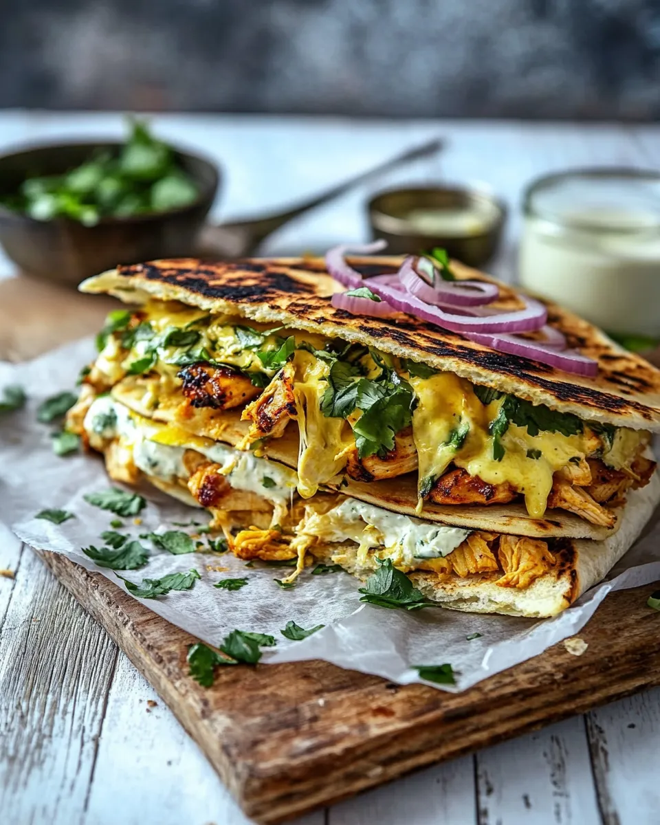 Ultimate Sheet Pan Chicken Shawarma Havarti Sandwich. food shot
