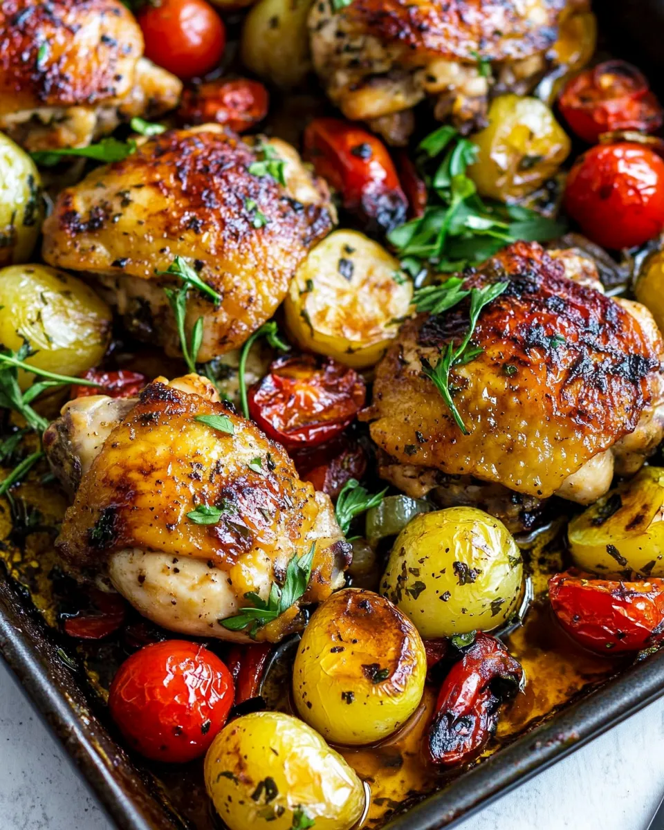 Healthy Sheet Pan Chicken Thighs shot