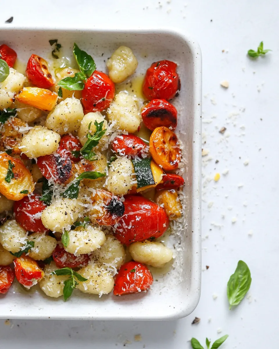 Quick Sheet Pan Gnocchi and Roasted Vegetables. recipe image