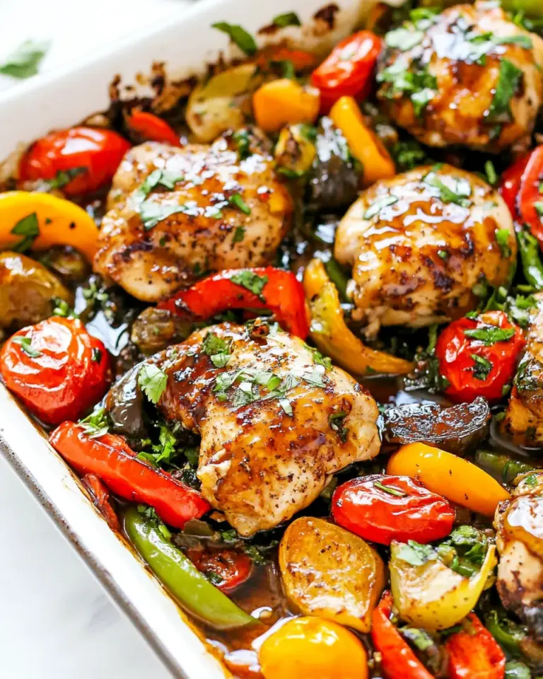 Easy Sheet Pan Honey Balsamic Chicken and Veggies photo