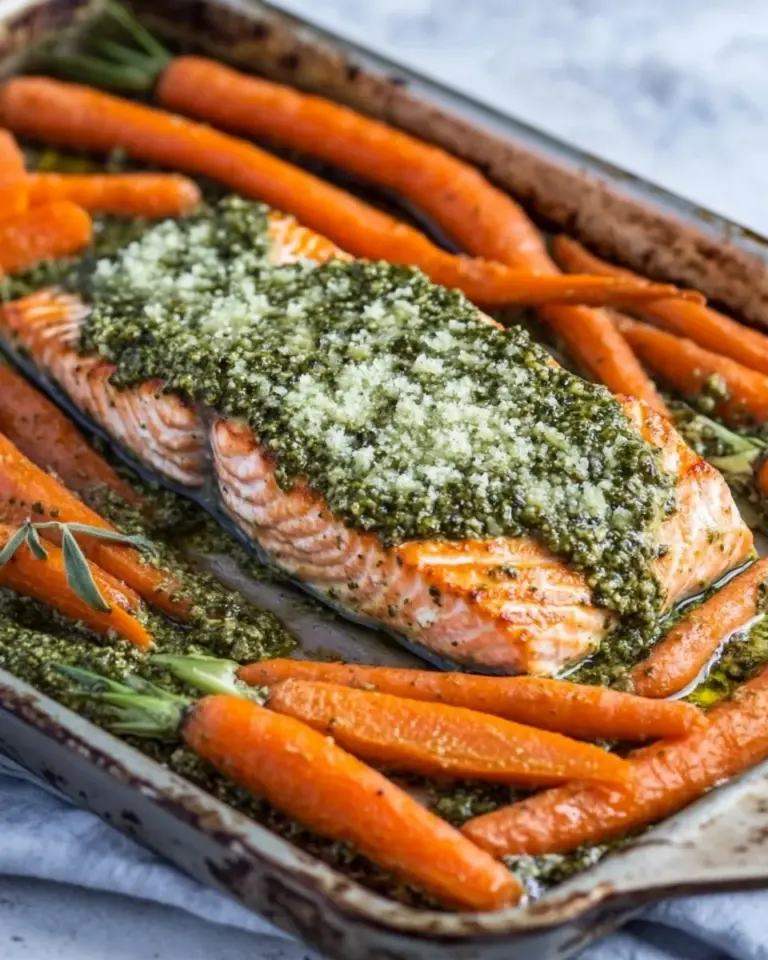 Easy Sheet Pan Pesto Salmon and Carrots photo