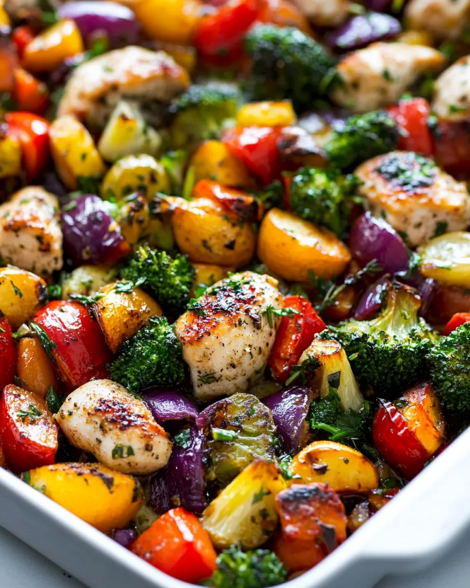Quick Sheet Pan Roasted Garlic & Herb Chicken and Veggies shot