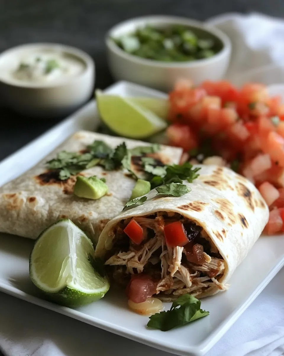 Homemade Shredded Chicken Burritos Recipe photo