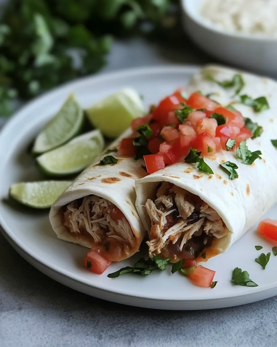 Classic Shredded Chicken Burritos Recipe image