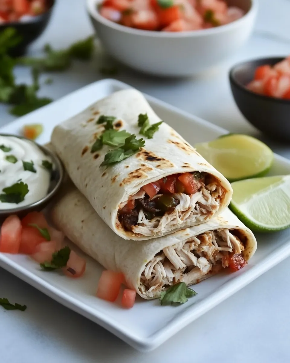 Easy Shredded Chicken Burritos Recipe recipe photo