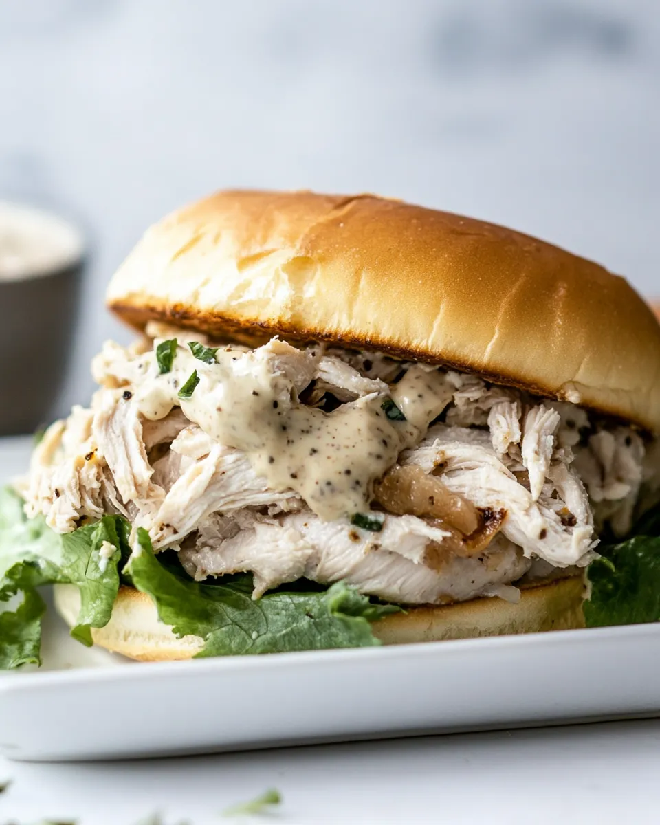 Quick Shredded Chicken Sandwich shot