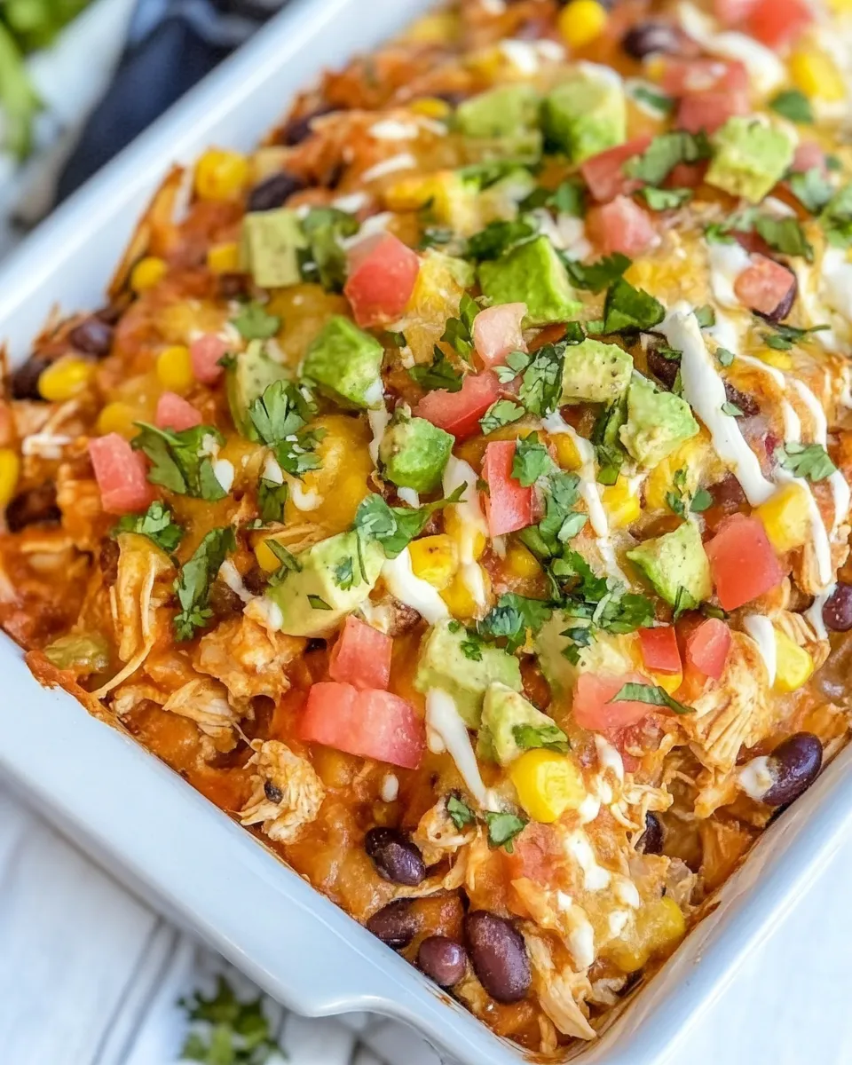 Delicious Shredded Mexican Chicken Casserole dish photo