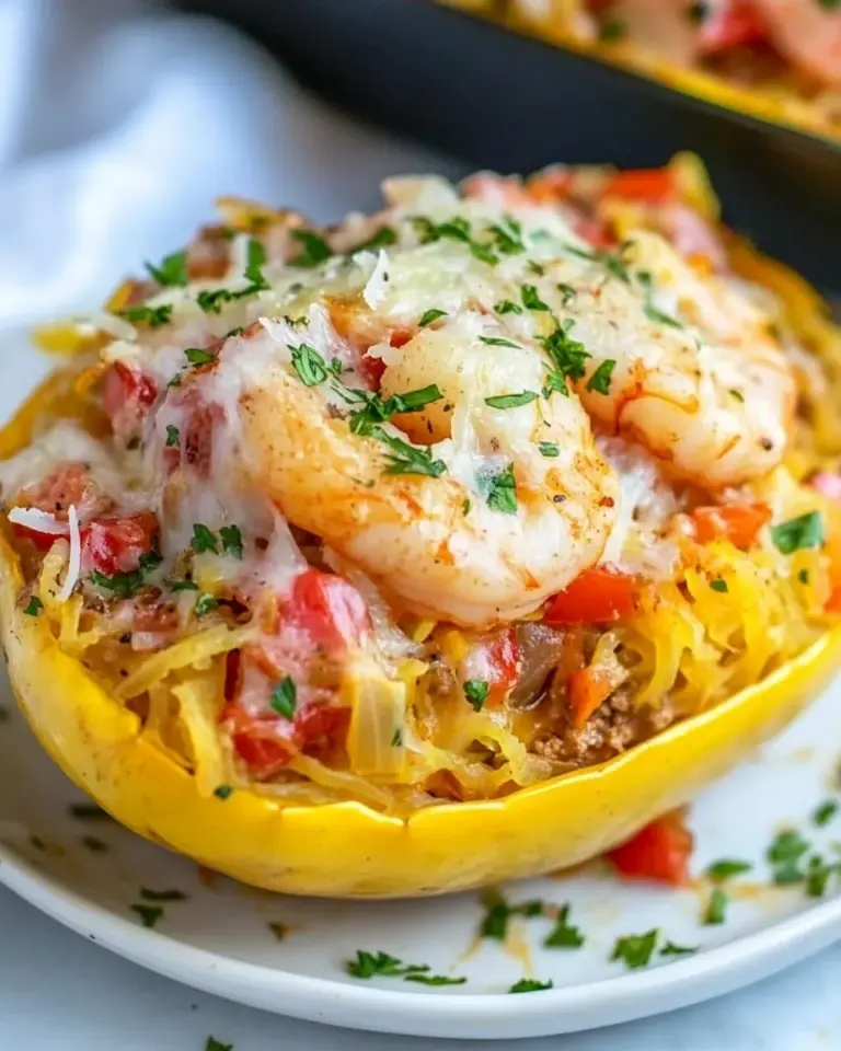Homemade Shrimp Fajita Stuffed Spaghetti Squash photo
