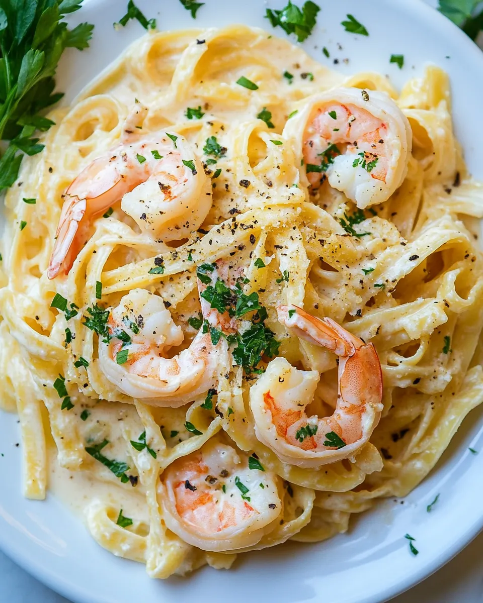 Classic Shrimp Fettuccine Alfredo image