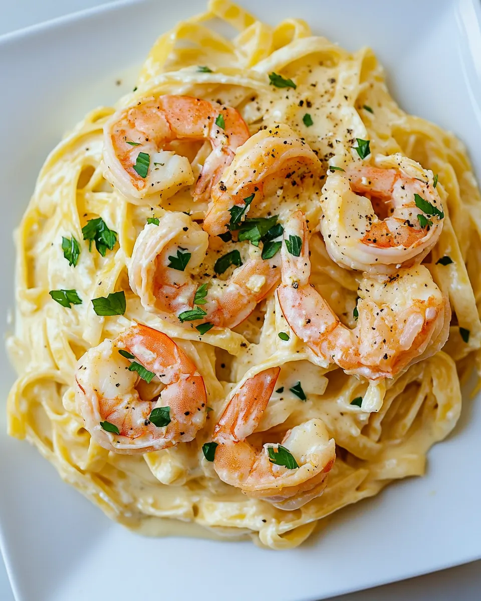 Delicious Shrimp Fettuccine Alfredo shot