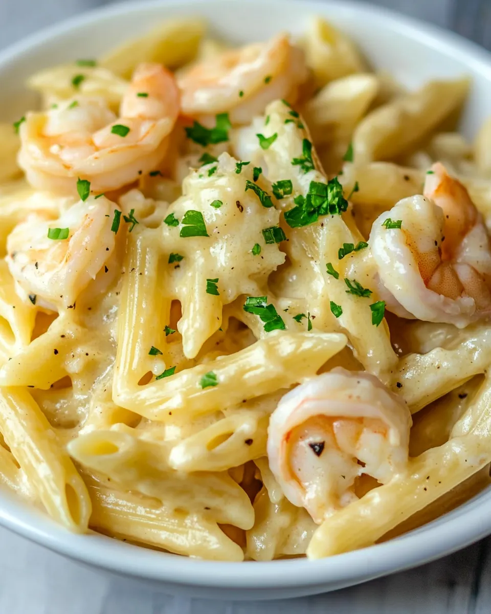 Delicious Shrimp Penne Pasta shot
