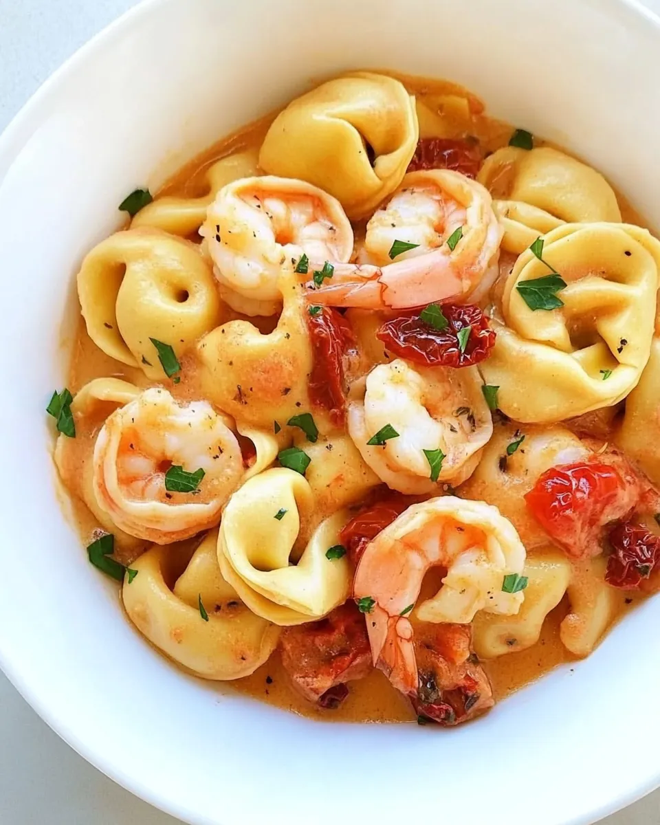 Quick Shrimp & Sun-Dried Tomato Tortellini shot