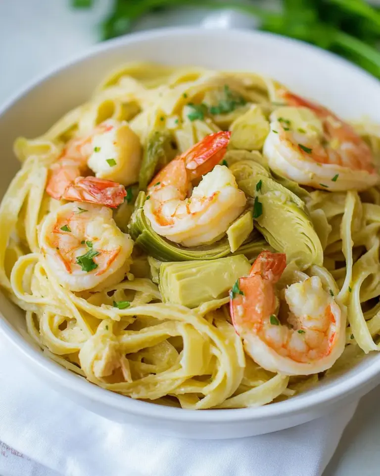 Homemade Shrimp and Artichoke Linguine Recipe photo