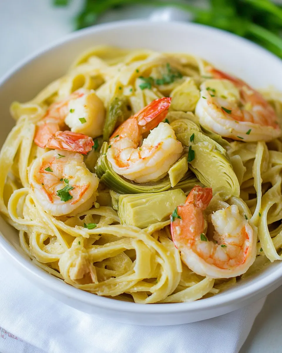 Homemade Shrimp and Artichoke Linguine Recipe photo