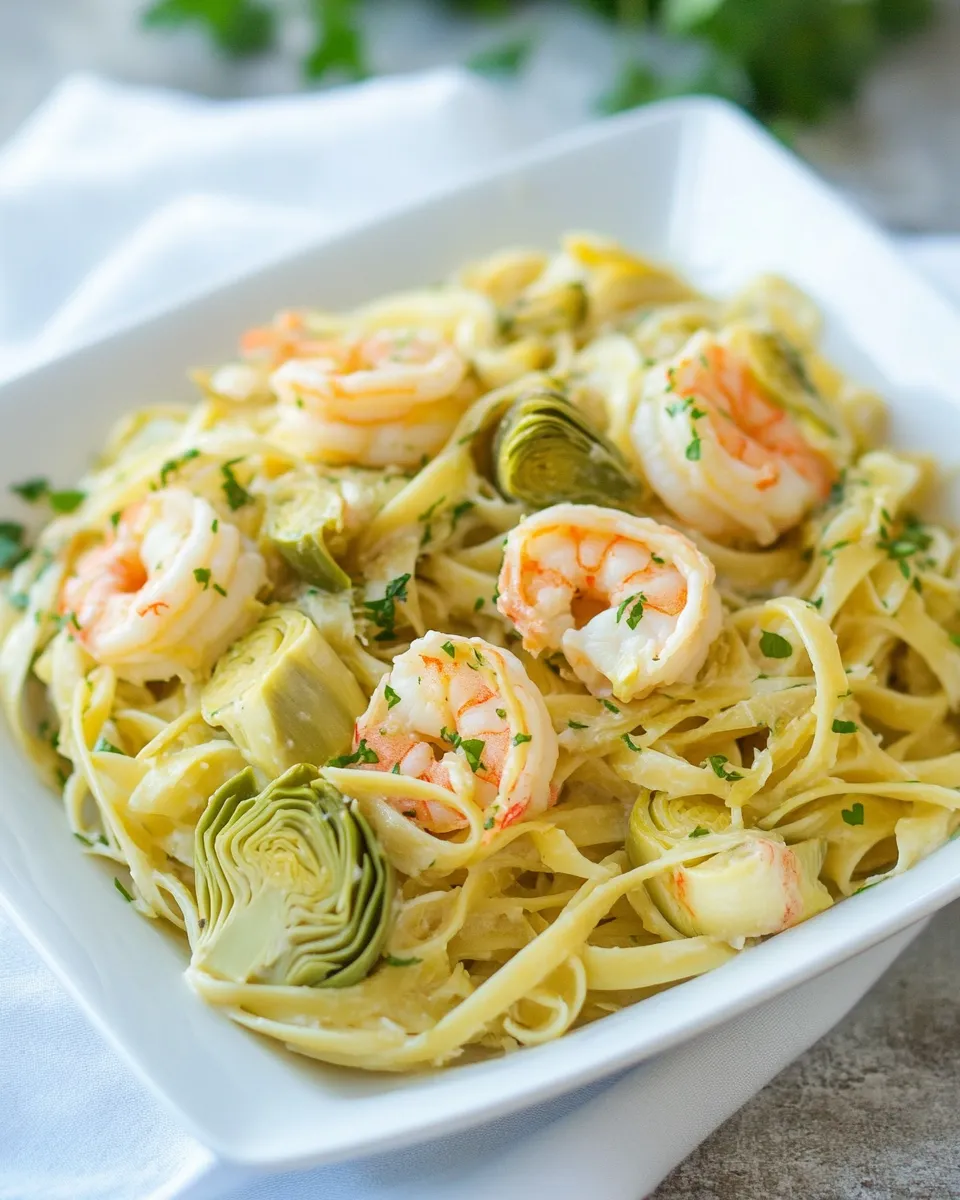 Tasty Shrimp and Artichoke Linguine Recipe dish photo